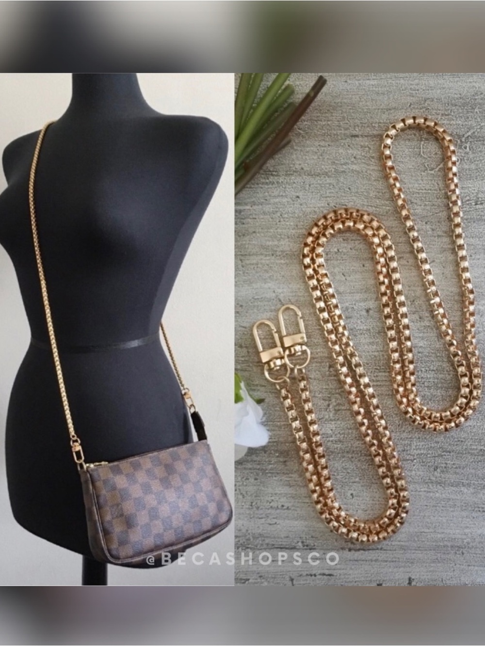 Gold Crossbody Chain Purse Strap Replacement
